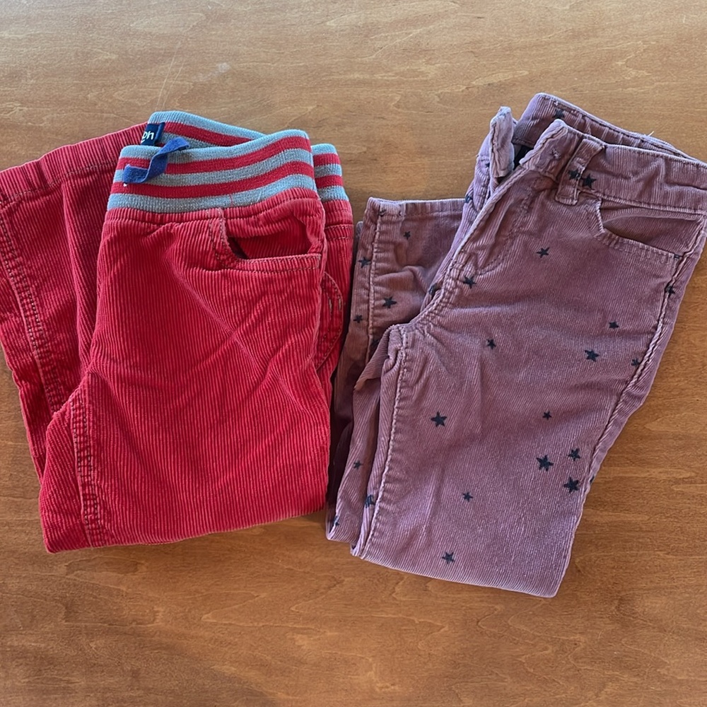2 Pair of Mini Boden and Gap girls corduroy pants!